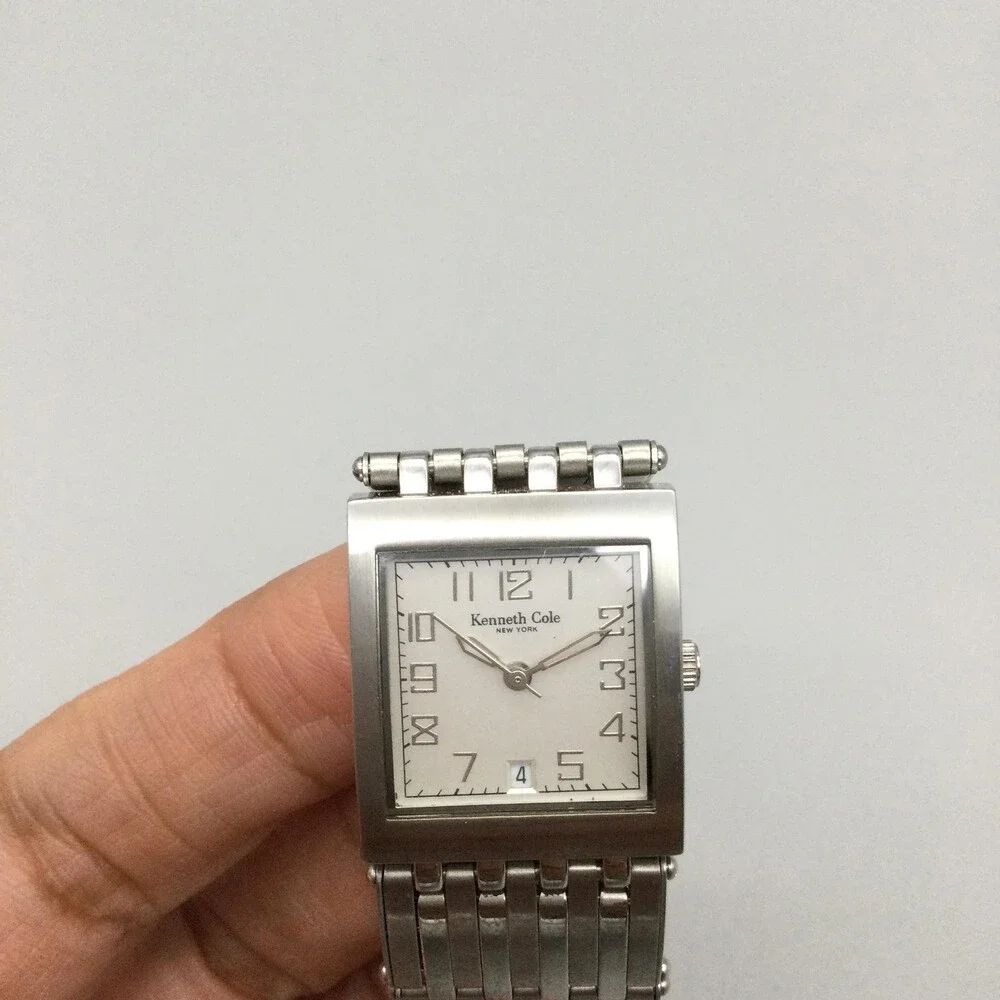 Kenneth Cole Women Watch 22mm Silver Tone Stainless Date KC4289 New Battery 6.5